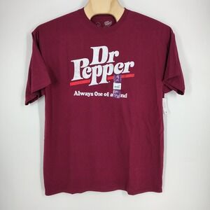 Dr Pepper Graphic T-Shirt Mens 2XL Maroon Retro Vintage Style Logo NEW